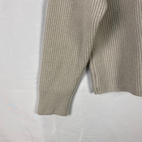 Jenni Kayne Cashmere zip sweater size large color: oatmeal/ beige - Picture 13 of 15